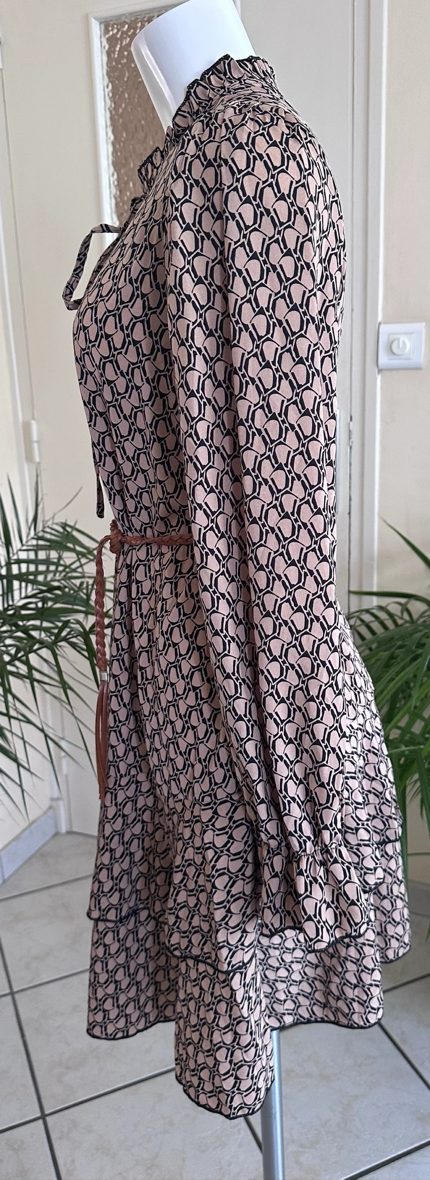 Fluid dress NEW printed black & brown – Size 38/40 – photo 10